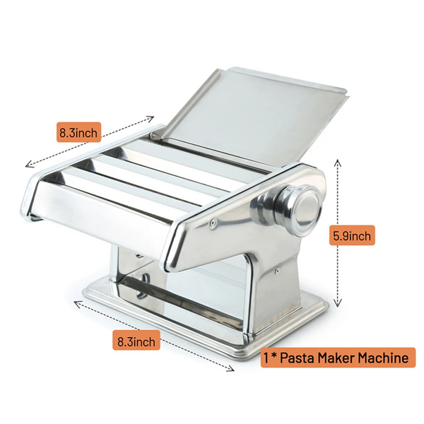 Stainless Steel Manual Pasta Maker Machine, Hand Crank Pastry Roller, Spaghetti Noodle Maker, Home Kitchen