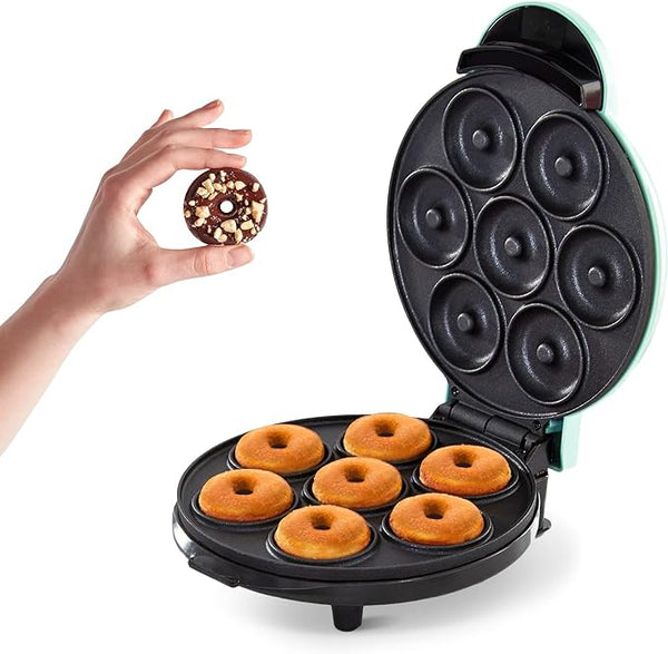 DASH Mini Donut Maker Machine, Non-stick, Makes 7 Doughnuts - Aqua